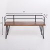 Outdoor Bench With Powder Coated Iron Frame - Teak - Image 3