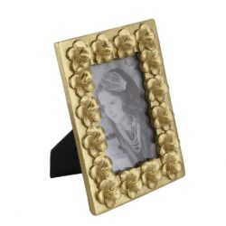 Vintage Photo Frame With Flower Design - Gold