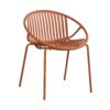 Modern Outdoor 7 Piece Expandable Dining Set With Stackable Chairs - Orange / Teak - Image 12
