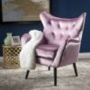 Alyssa - Upholstered Arm Chair With Wingback Design - Lavender - Image 2