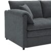 Chenille Modular Sectional Sofa, U Shaped Cloud Couch Set With Double Cushions, 6 Seat Sleeper Sofa Bed With Ottomans, Oversized Indoor Furniture - Dark Gray - Image 7