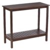 Workstation For Garden Balcony Garage, Acacia Console Potting Table - Brown - Image 9