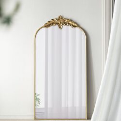 Full Length Mirror, Arched Mirror Hanging Or Leaning Against Wall, LargeMirror For Living Room - Gold