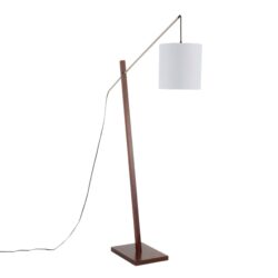 Arturo - Contemporary Floor Lamp - Walnut / White