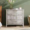 3 Drawer Cabinet, American Furniture, Suitable For Bedroom, Living Room - Light Gray - Image 2