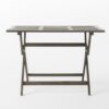 Blissique - Outdoor Foldable Wood Dining Table With Slat Design - Gray - Image 5