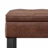 Cosmopolitan - Storage Ottoman Bench With Open Bottom - Distressed Saddle Brown - Image 6