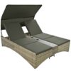 Patio Daybed Outdoor Daybed Sun Lounger With Shelter Roof With Adjustable Backrest, Storage Box And 2 Cup Holders For Patio, Balcony, Poolside - Gray - Image 24