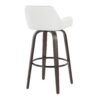 Daniella - Contemporary Fixed Height Barstool With Swivel & Round Footrest (Set of 2) - Walnut / White - Image 4