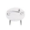 53.15" Modern Man-Made Stone Round Metal Dining Table-Position For 6 People - White / Black - Image 4