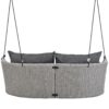 2 Person Hanging Seat, Rattan Woven Swing Chair, Porch Swing With Ropes - Gray / Cushion - Image 10