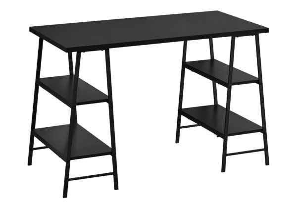 Computer Desk For Home Office, Laptop, Storage Shelves, Contemporary & Modern - Black