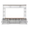 Wall Unit Entertainment Center With Bookshelves For TVs Up To 80", Modern TV Stand Media Console With Cabinets, Tempered Glass Doors And Adjustable Shelves For Living Room - White - Image 14