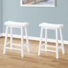 Bar Stool Counter Height, Saddle Seat, Contemporary & Modern (Set of 2) - White - Image 3