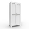 2 Shapely Doors Cabinet Metal Storage Cabinet With Doors And Adjustable Shelves For Bedroom Living Room - White - Image 2