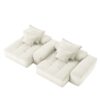 Modern Oversized Modular Sectional Sofa With 2 Chaise Lounge And 2 Armrest, Sparkling Chenille Fabric Soft Cushion Sofa With 4 Pillows, 4 Pieces Diy Combination Tufted Sofa, No Assembly Required - Beige - Image 18