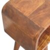 Extra Mini Minimalist Open Curved Bedside Table - Chestnut - Image 2