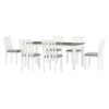 7 Piece Dining Table Set Retro Style With Extendable Table And 6 Upholstered Chairs - Antique Brown / White - Image 15