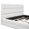 Queen Size Upholstered Platform Bed With Headboard - White - Image 8