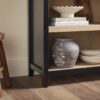 Modern 5 Shelf Open Arched Bookshelf - Black - Image 6