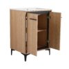 Modern 24" Bathroom Vanity Base With Basin And Storage Cabinet - Oak - Image 14