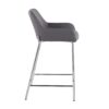 Daniella - Contemporary Fixed Height Counter Stool (Set of 2) - Gray / Chrome - Image 4