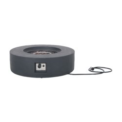 Modern Lightweight Concrete Outdoor Circular Fire Pit 50, 000 Btu - Dark Gray