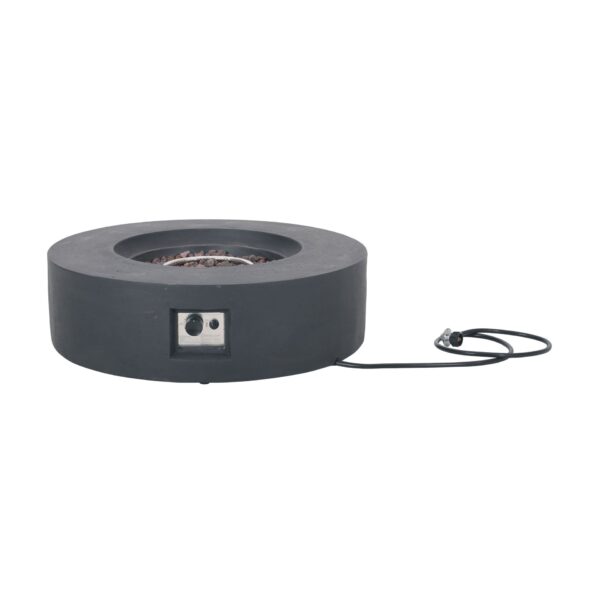Modern Lightweight Concrete Outdoor Circular Fire Pit 50, 000 Btu - Dark Gray
