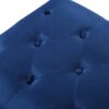 Mid Century Ottoman Velvet With Button Tufting With Birch Wood Legs - Navy Blue - Image 10
