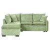 Convertible Sofa Bed Sectional Sofa Sleeper L-Shaped Sofa With A Storage Ottoman, Two Pillows, Two Power Sockets And Two USB Ports For Living Room - Green - Image 7