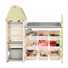 Kids Bookshelf Toy Storage Organizer With 17 Bins And 5 Bookshelves, Multi-Functional Nursery Organizer Kids Furniture Set Toy Storage Cabinet Unit With HDPE SheLF And Bins - Light Green - Image 13