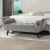 Alma - Tufted Flared Arm Entryway Bench - Opal Gray - Image 11