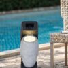 Water Fountain With Vase Design, With Light And Pump, For Indoor And Outdoor - Black / White - Image 8