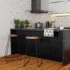 Amberly - Saddle Bar Stool (Set of 2) - Natural / Black - Image 5
