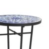 French Country Patio Side Table With Vibrant Tile Top - Blue / Black - Image 7