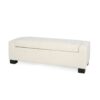 Elegant Ottoman Bench With Textured Fabric, Hinged Lid For Seating And Storage - White - Image 16