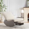 Modern Rocking Chair Recliner, Comfy Rocker Nursery Chair With Footrest, Accent Reading Chair, Upholstered Lounge Chair For Relaxing, Resting, Soft Padded Rocker For Indoor Living Room Bedroom - Gray - Image 19
