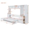 Queen Size Murphy Wall Bed With Closet And Drawers - White - Image 13