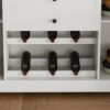 Rustic Farmhouse Kitchen Island With Storage Cabinet, Wood Top Breakfast Bar - White - Image 8