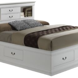 Louis Phillipe - King Elegant Storage Bed - White