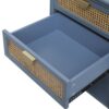 2 Drawer Side Table, Natural Rattan, American Furniture, End Table Suitable For Bedroom, Living Room, Or Study - Blue - Image 11