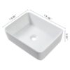 19" 5" Bathroom Sink Combo Rectangular Vessel Vanity Set With Faucet Drop In Ready Ceramic Basin - White / Black - Image 3