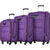 Softside Luggage Expandable 3 Piece Set Suitcase Upright Spinner Softshell Lightweight Luggage Travel Set - Purple - Image 17