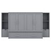Full Size Murphy Bed With Shelves, Drawers And USB Ports - Gray - Image 8