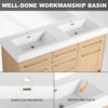 Original 60" Freestanding Bathroom Vanity With Double Resin Sink Soft Closing Doors & Drawers Plywood - Oak - Image 6