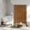 Freestanding Decorative Privacy Screen For Deck Balcony Patio, Metal Privacy - Brown - Image 6