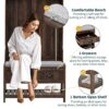 Hall Tree With 6 Hooks And Hinged Lid, Coat Hanger, Entryway Bench, Storage Bench, 3 In 1 Design, For Entrance, Hallway - Brown - Image 8