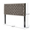 Annecy - Contemporary Upholstered Full / Queen Fabric Headboard - Gray - Image 2