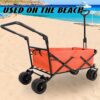 Utility Park Garden Cart Tool Customized Color Folding Camping Trolley Outdoor Picnic Beach Wagon - Red - Image 5