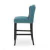 Vienna - Contemporary Fabric Tufted Wingback Counter Stools, (Set of 2) - Teal / Dark Brown - Image 8